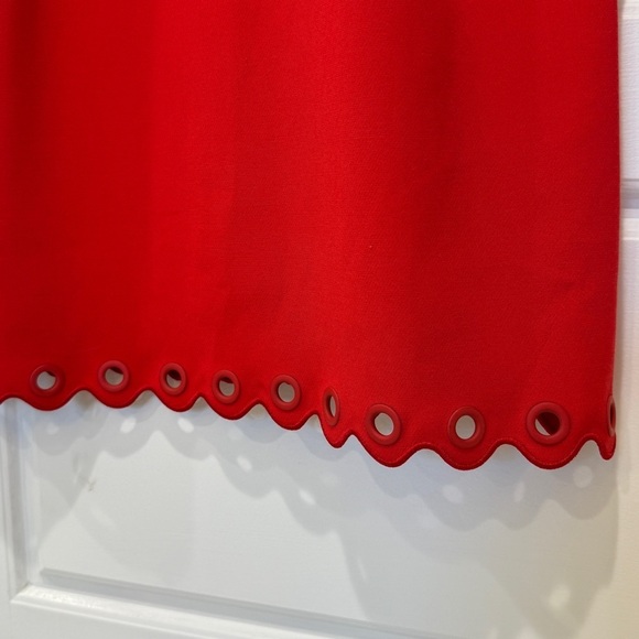 J. Crew Grommet Scallop Hem Top Cherry Red - Picture 5 of 9